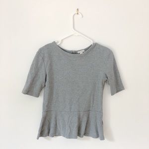 Grey babydoll tee.